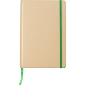 Gianni notitieboek - A5 - gerecycled papier - 80 vellen - gelinieerd - sluitelastiek en lint
