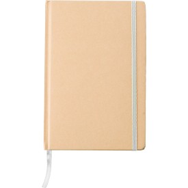 Gerecycled papieren notitieboek (A5) Gianni-Wit