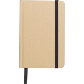 Gerecycled papieren notitieboek (A6) John-Zwart