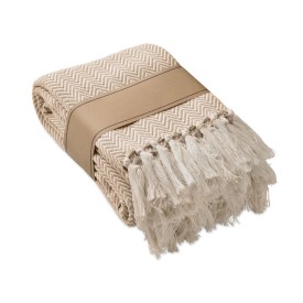 Gerecycled polykatoenen deken-Wit/grijs