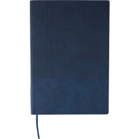 Gerecycled PU-notitieboek (A5) Elian-Blauw