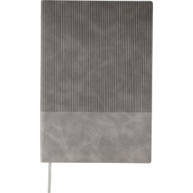 Gerecycled PU-notitieboek (A5) Elian-Grijs