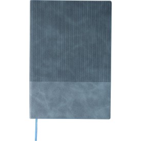 Gerecycled PU-notitieboek (A5) Elian-Lichtblauw
