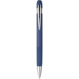 Gerecycled PU-notitieboek (A5) en balpenset Tarek-Blauw