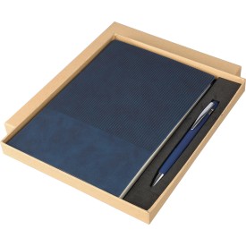 Gerecycled PU FSC notitieboek (A5) en balpenset Tarek
