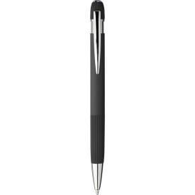 Gerecycled PU-notitieboek (A5) en balpenset Tarek-Zwart