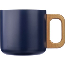 Gerecycled roestvrijstalen dubbelwandige beker 400 ml Dwight-Blauw