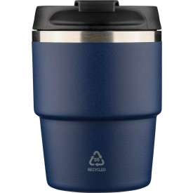 ?Gerecycled roestvrijstalen dubbelwandige drinkbeker (175 ml) Oli-Blauw