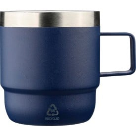 Gerecycled roestvrijstalen dubbelwandige drinkbeker (180 ml) Lilia-Blauw