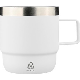 Gerecycled roestvrijstalen dubbelwandige drinkbeker (180 ml) Lilia-Wit