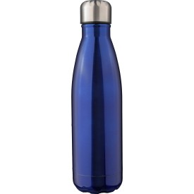 Gerecycled roestvrijstalen dubbelwandige fles 500 ml Clifford-Blauw