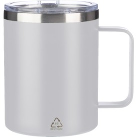 Gerecycled roestvrijstalen dubbelwandige to go mok (300 ml) Renate-Wit
