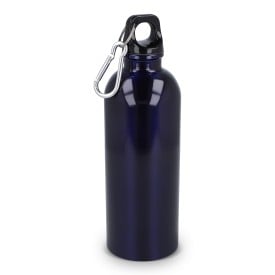 Gerecycled RVS enkelwandige fles met karabijnhaak 500ml-Donkerblauw