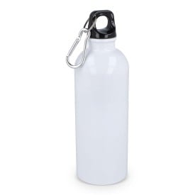 Gerecycled RVS enkelwandige fles met karabijnhaak 500ml-Wit