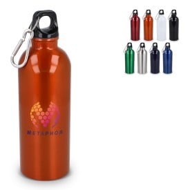 Gerecycled RVS enkelwandige fles met karabijnhaak 500ml