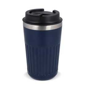 Gerecycled RVS koffie beker 400ml-Donkerblauw
