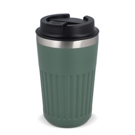 Gerecycled RVS koffie beker 400ml-Olijfgroen