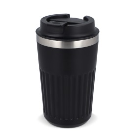 Gerecycled RVS koffie beker 400ml-Zwart