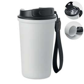 Gerecycled stalen beker 400ml-Wit