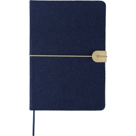 Gerecycled vilt notitieboek (A5) Dario-Blauw