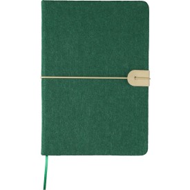 Gerecycled vilt notitieboek (A5) Dario-Groen