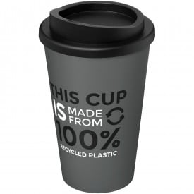 Gerecyclede americano® 350 ml geïsoleerde beker-Grijs, zwart