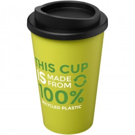 Gerecyclede americano® 350 ml geïsoleerde beker-Lime, zwart