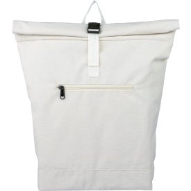 Gerecyclede polycotton (330 gsm) roll-top reistas Thaddeus-Beige