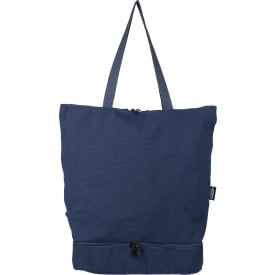 Gerecyclede polycotton (330 gsm) totepack Osric-Blauw