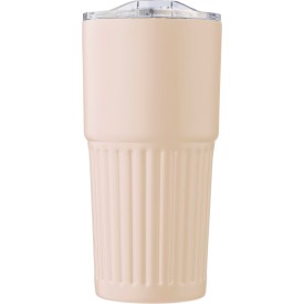 Gerecyclede roestvrijstalen dubbelwandige drinkmok (500 ml) Kael-Beige