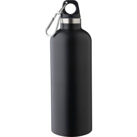 Gerecyclede roestvrijstalen dubbelwandige fles (500 ml) Lysandra-Zwart