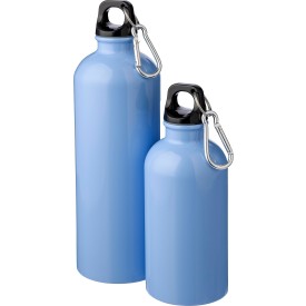 Sable enkelwandige fles 400ml - gerecycled RVS - met karabijnhaak