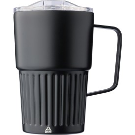Gerecyclede roestvrijstalen to go mok (450 ml) Calo-Zwart