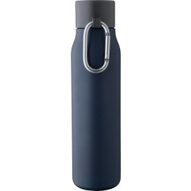 Cassian thermosfles 600ml - gerecycled RVS - dubbelwandig - lekvrije dop - karabijnhaak - draaglus