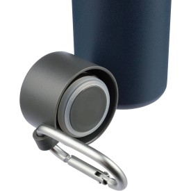 Cassian thermosfles 600ml - gerecycled RVS - dubbelwandig - lekvrije dop - karabijnhaak - draaglus