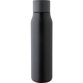 Gerecyclede RVS dubbelwandige fles (600 ml) Cassian-Zwart
