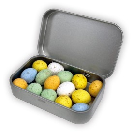 Gespikkelde chocolade eitjes blik - 60 gram