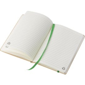 Gianni notitieboek - A5 - gerecycled papier - 80 vellen - gelinieerd - sluitelastiek en lint