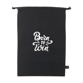 Cadeauzakje zwart van gerecycled katoen (150 g/m²) L