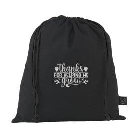 Cadeauzakje zwart van gerecycled katoen (150 g/m²) M