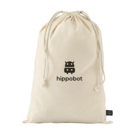 Cadeauzakje naturel van gerecycled katoen (150 g/m²) L
