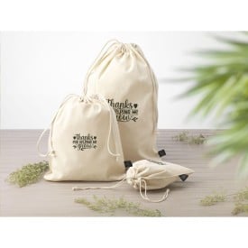 Cadeauzakje naturel van gerecycled katoen (150 g/m²) M