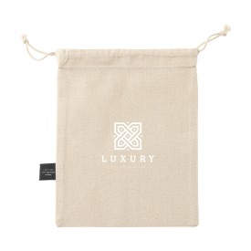 Cadeauzakje naturel van gerecycled katoen (150 g/m²) S