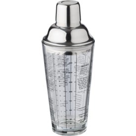Cocktailshaker 400 ml - glas en RVS deksel - in kartonnen doosje