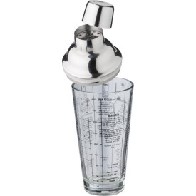 Cocktailshaker 400 ml - glas en RVS deksel - in kartonnen doosje