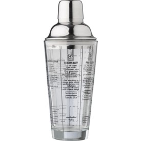 Cocktailshaker 400 ml - glas en RVS deksel - in kartonnen doosje