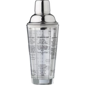 Cocktailshaker 400 ml - glas en RVS deksel - in kartonnen doosje