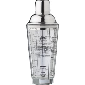 Cocktailshaker 400 ml - glas en RVS deksel - in kartonnen doosje