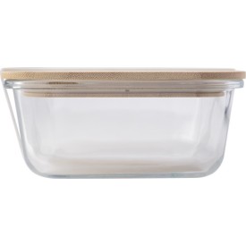 Nicole lunchbox 900ml - glas - bamboe deksel - siliconen band