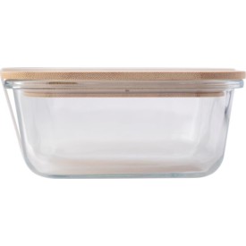 Nicole lunchbox 900ml - glas - bamboe deksel - siliconen band
